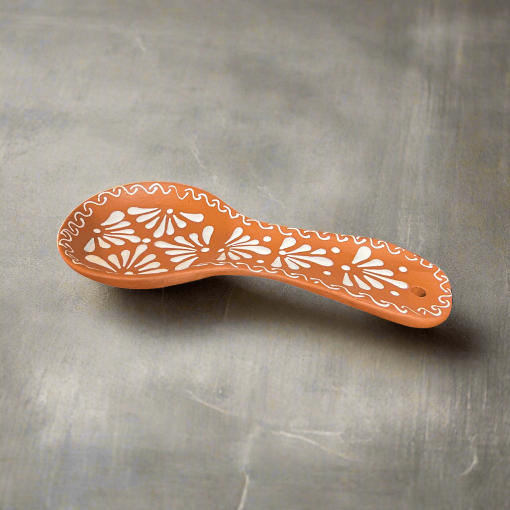 Handmade Mexican Talavera Spoon Rest | Colorful Barro Utensil Holder