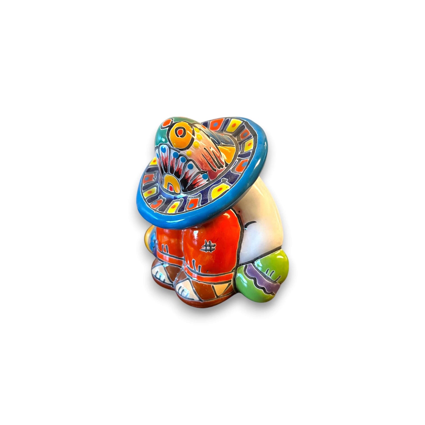Handmade Talavera Panchito | Colorful Sleeping Man Figurine