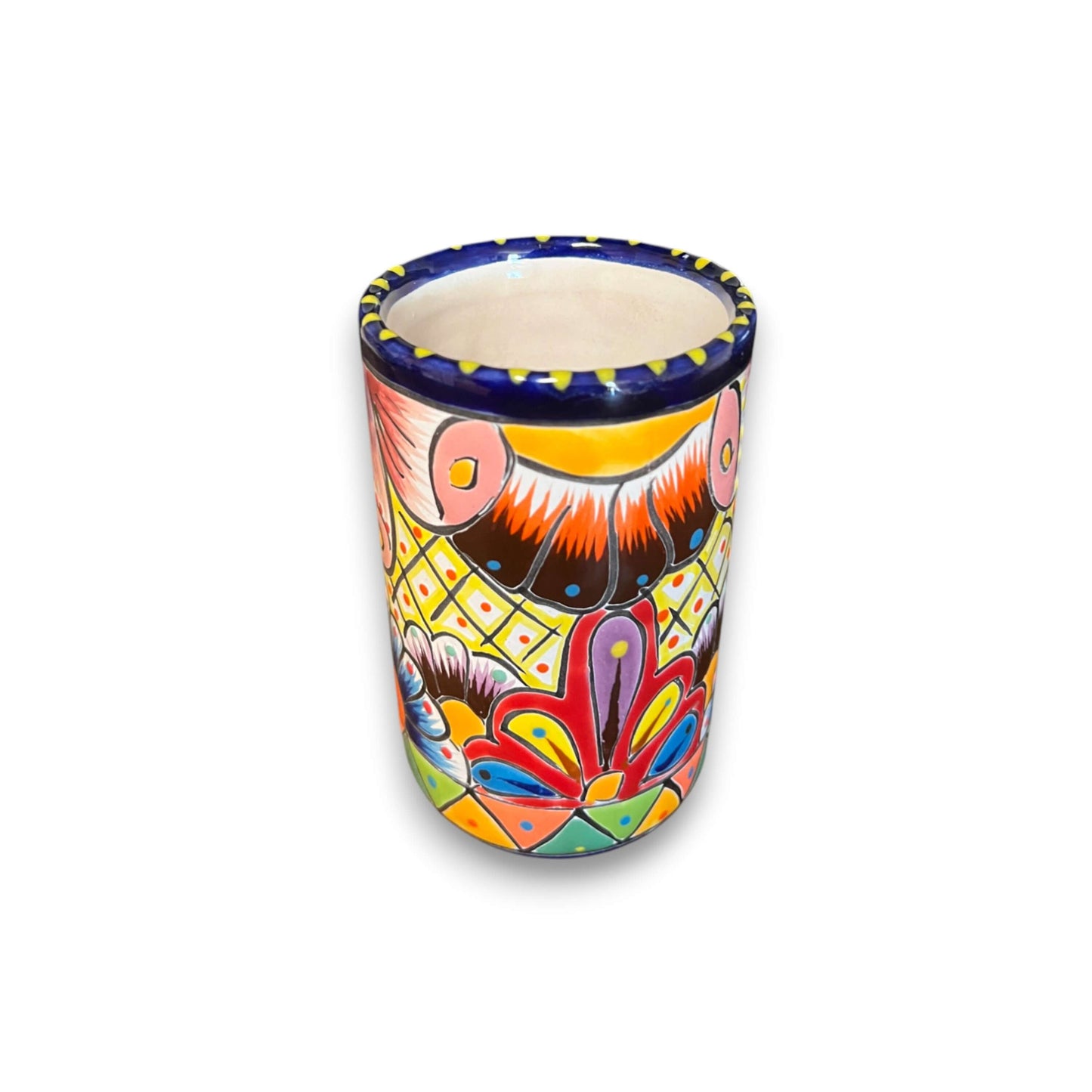 Talavera Tumbler Cup | Hand-Painted Mexican Ceramic Glass