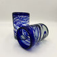 Hand-Blown Mexican Drinking Glass | Blue Swirl Design