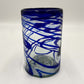 Hand-Blown Mexican Drinking Glass | Blue Swirl Design