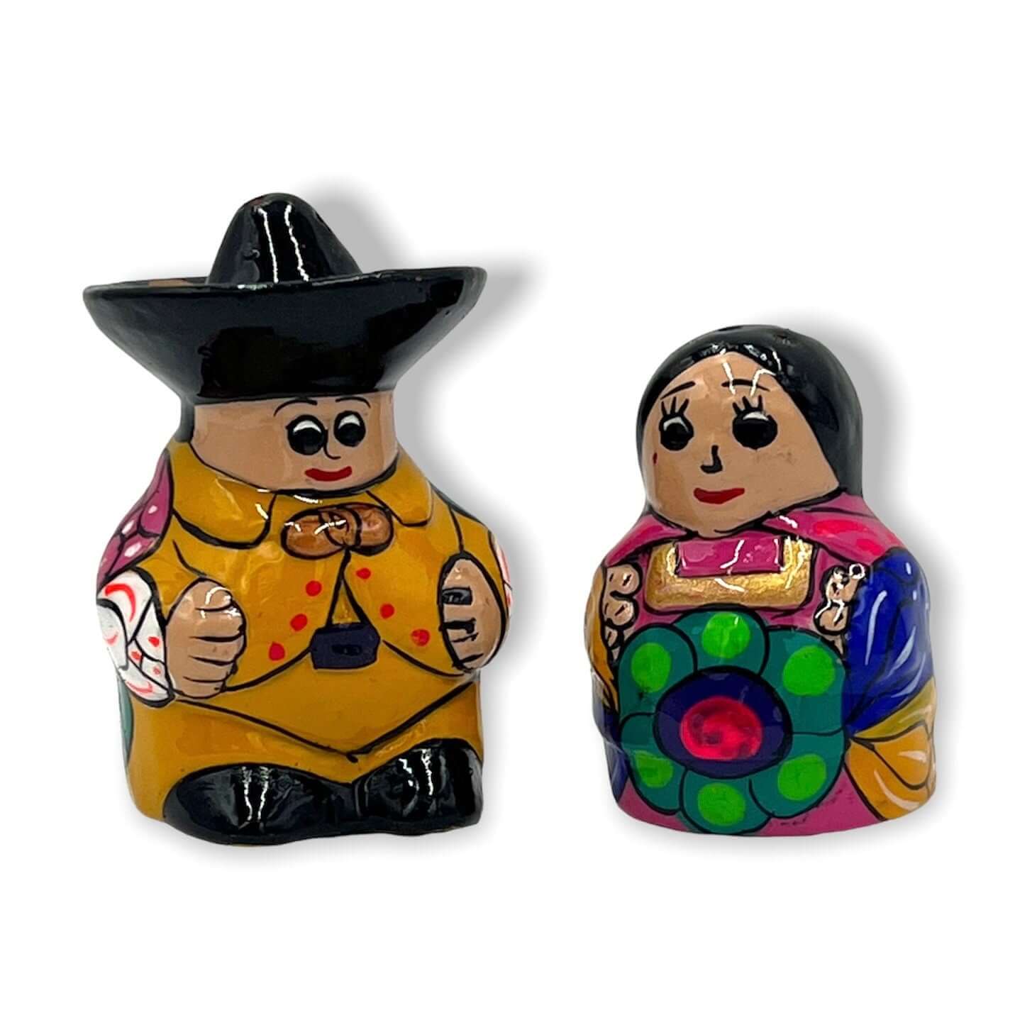 Set of 2 Guerrero Salt and Pepper Shakers | Hand-Painted Couple