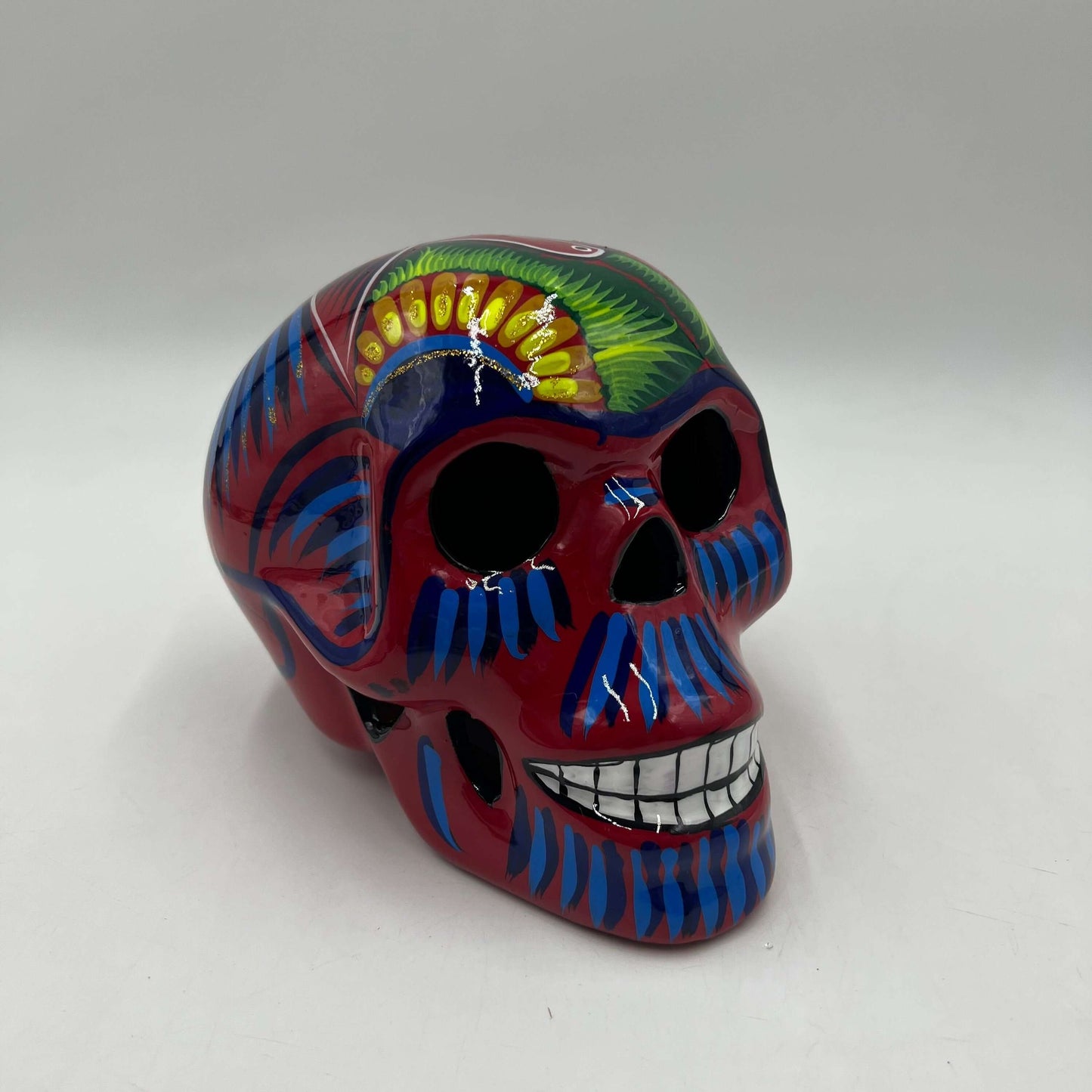 Guerrero Calavera Skull | Large Hand-Painted Day of the Dead Art