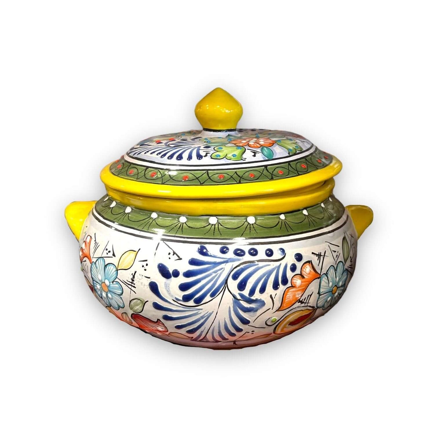 Authentic XL Talavera Serving Pot | Handmade Mexican Pottery from Puebla