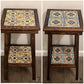 Square Talavera Tile End Table | Handmade Mexican Wood Accent Table