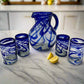 Blue Swirl Glass Pitcher | Hand-Blown Mexican Drinkware