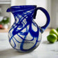Blue Swirl Glass Pitcher | Hand-Blown Mexican Drinkware