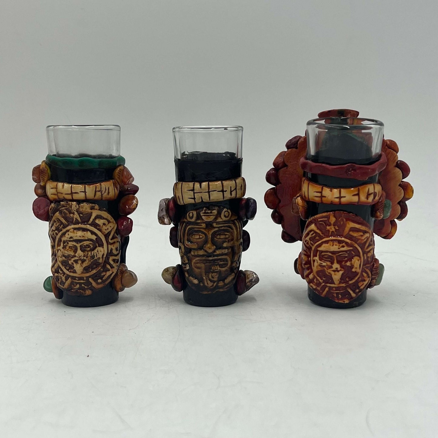 Handcrafted Mexican Shot Glass | Aztec Warrior Design