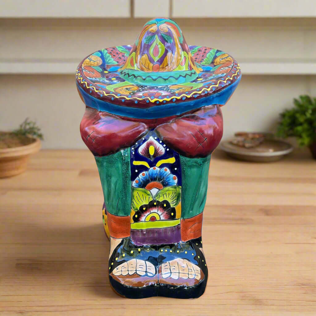 XL Talavera Panchito Statue | Hand-Painted Mexican Pottery Decor