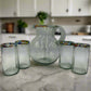 Mexican Hand Blown Glass Pitcher | Confetti Rim