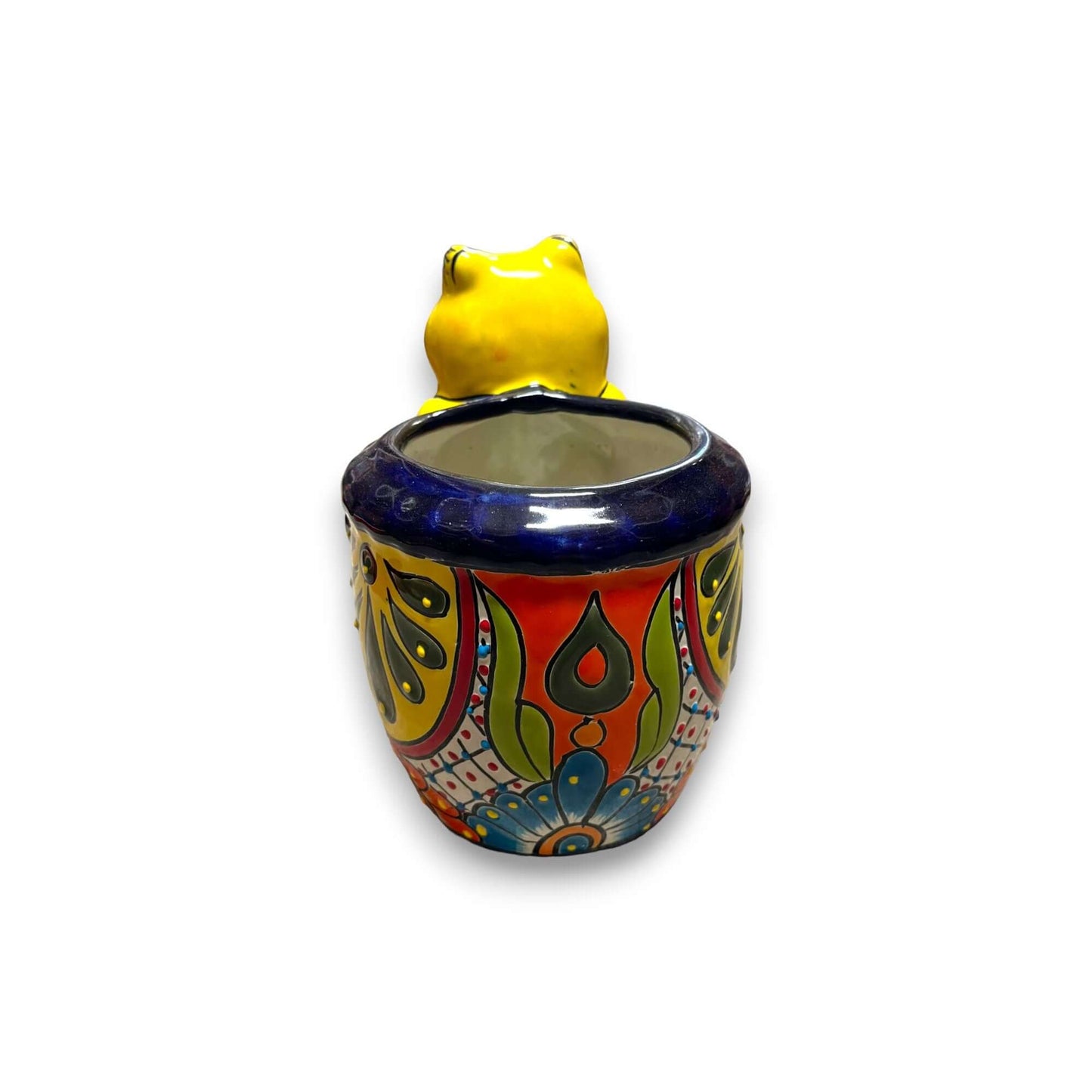 Talavera Frog Planter | Colorful Hand-Painted Mexican Pottery