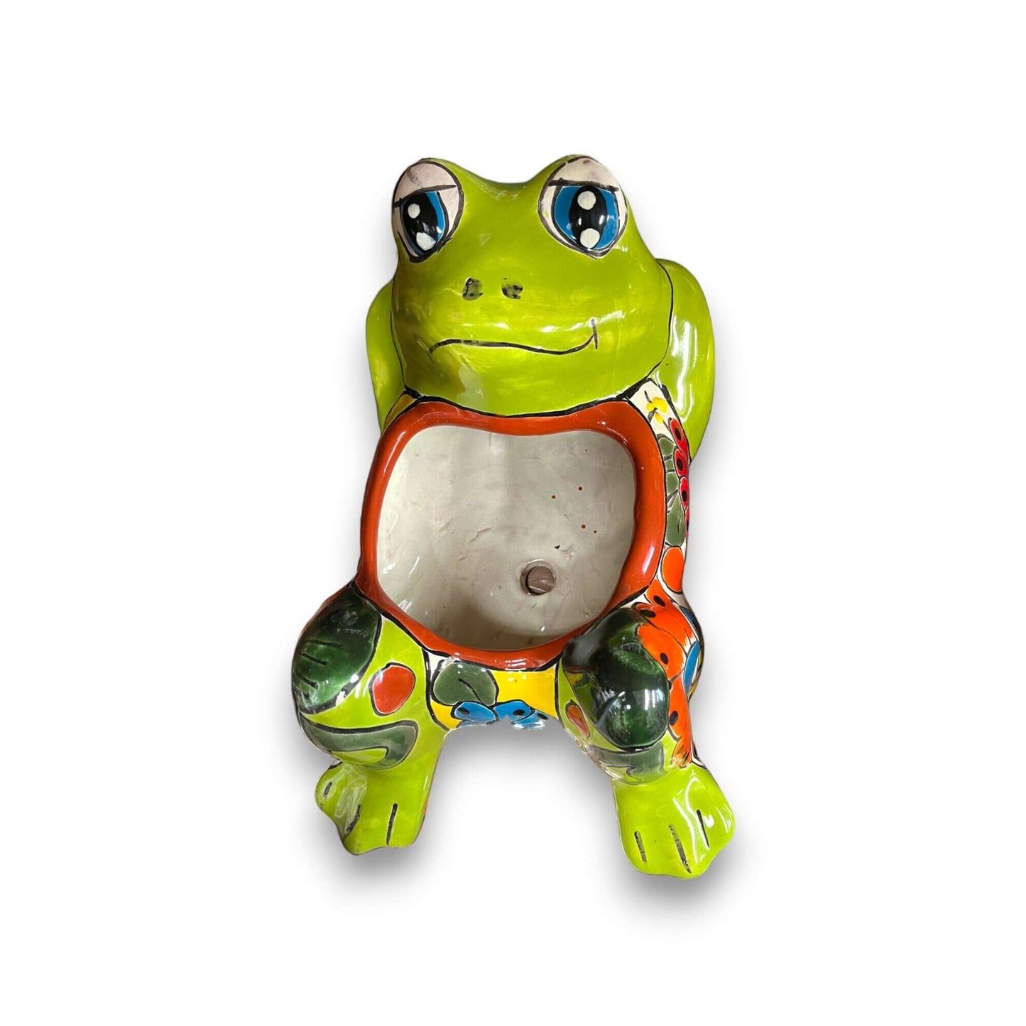 Talavera Frog Planter | Hand-Painted Mexican Ceramic Pot