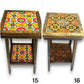 Square Talavera Tile End Table | Handmade Mexican Wood Accent Table