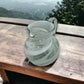 Mexican Hand-Blown Glass Pitcher | White Swirl