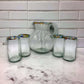 Mexican Hand Blown Glass Pitcher | Confetti Rim