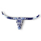 Talavera Longhorn Skull | Blue & White Mexican Wall Art