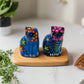 Set of 2 Talavera Cat Salt and Pepper Shakers | Hand-Painted Ceramic
