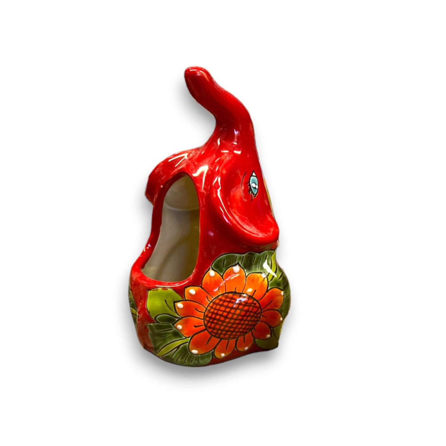 Handmade Talavera Elephant Planter | Colorful Medium Animal Art