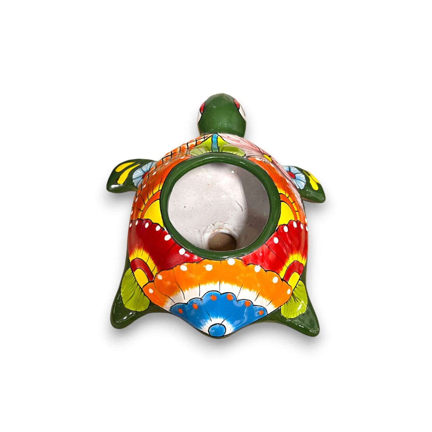 Small Talavera Sea Turtle Planter | Hand-Painted Mexican Turtle Pottery