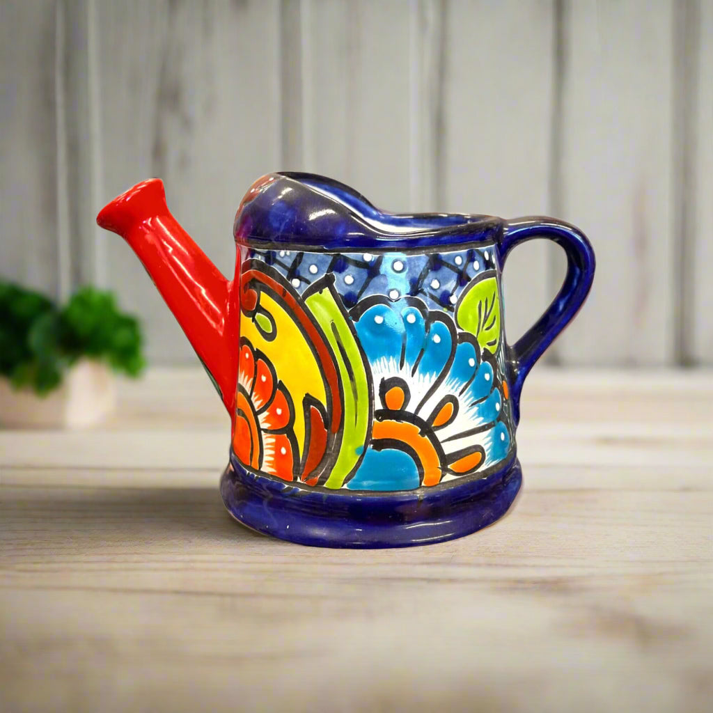 Talavera Watering Can Planter | Hand-Painted Mexican Pottery
