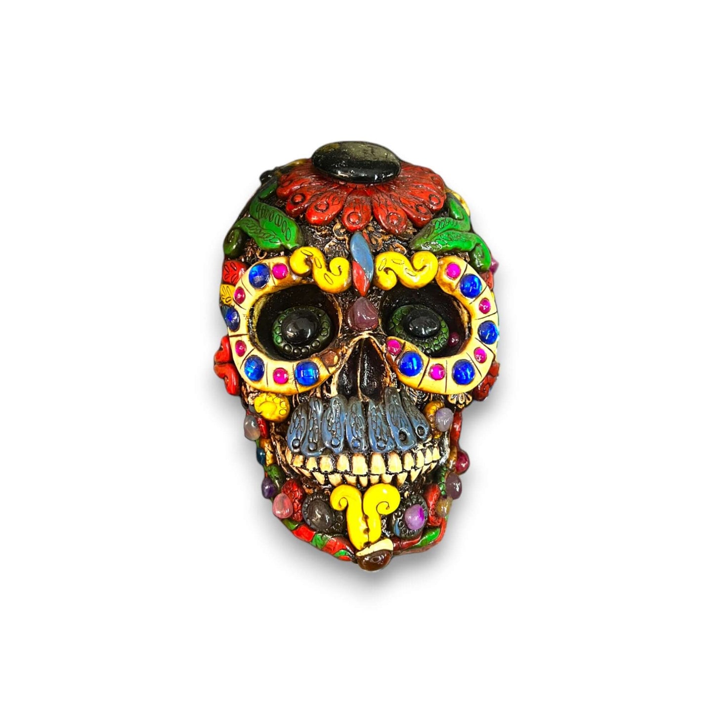 Handcrafted Aztec Warrior Skull Statue | Cultural Art