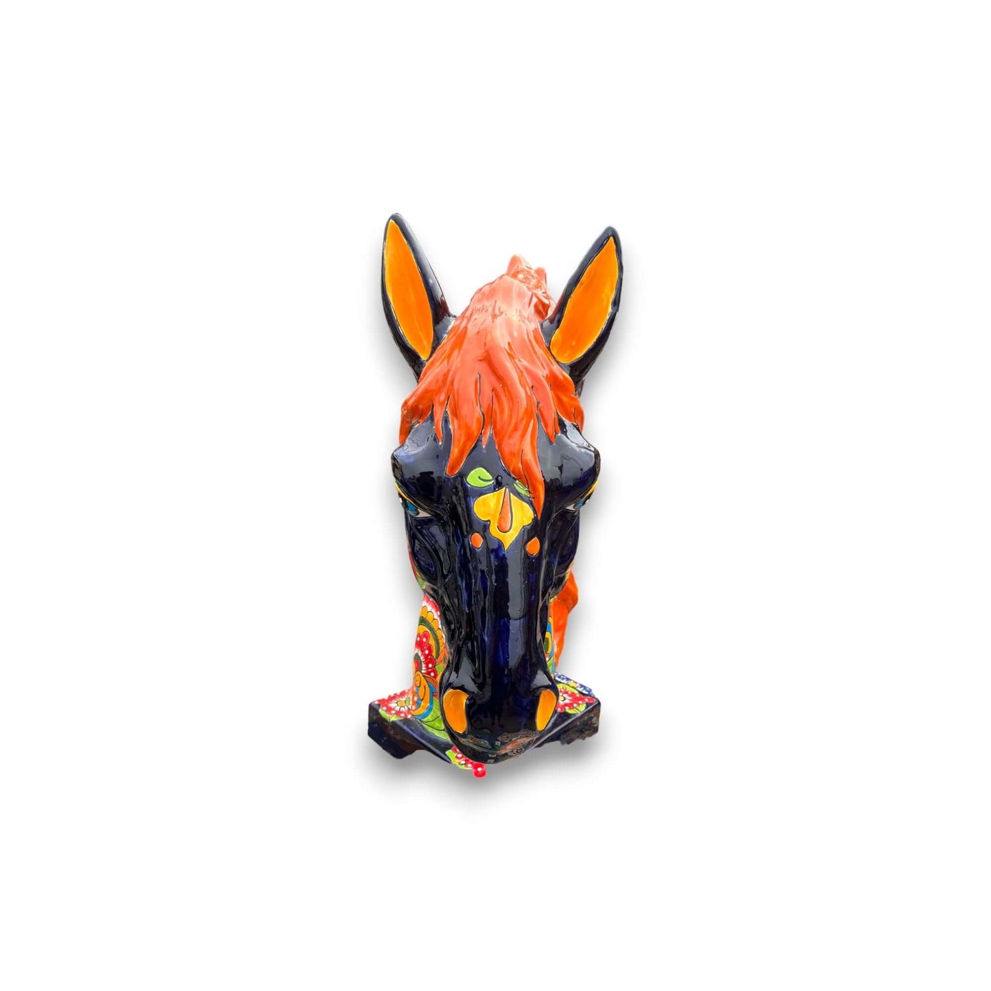XL Talavera Horse Head Statue | Colorful Handmade Mexican Pottery