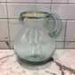 Mexican Hand Blown Glass Pitcher | Confetti Rim