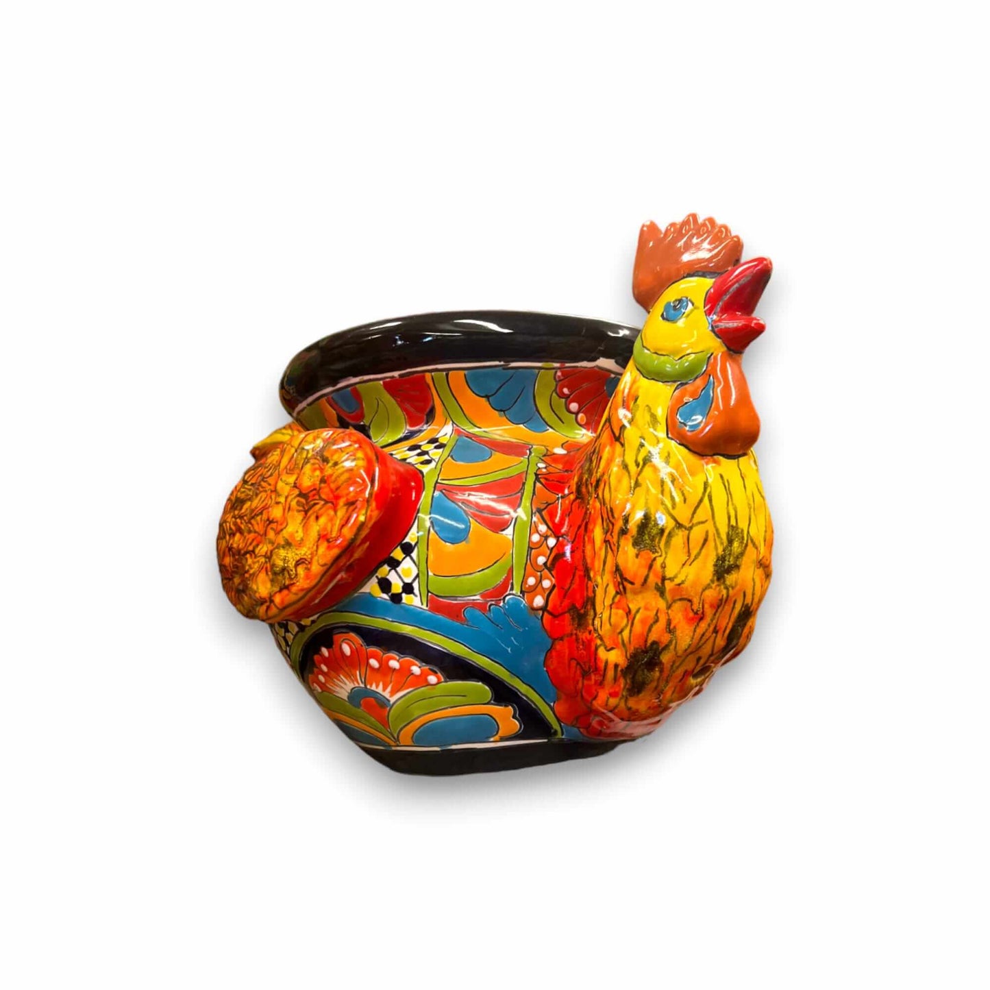 Talavera Rooster Planter | Handcrafted Colorful Mexican Ceramic Pot