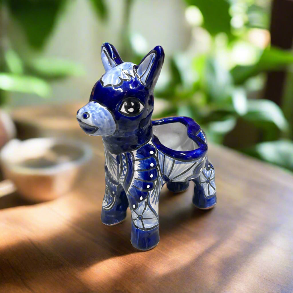 Talavera Donkey Planter | Handmade Mexican Ceramic Burro Pot