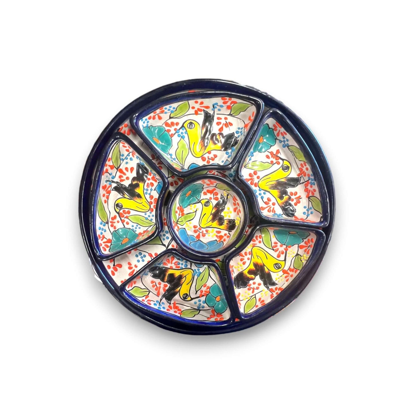 Talavera Bird Appetizer Tray | Colorful Mexican Pottery Dish