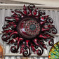 Giant Sun Wall Art with Light Fixture | Handmade Mexican Metalwork