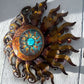 Giant Sun Wall Art with Light Fixture | Handmade Mexican Metalwork