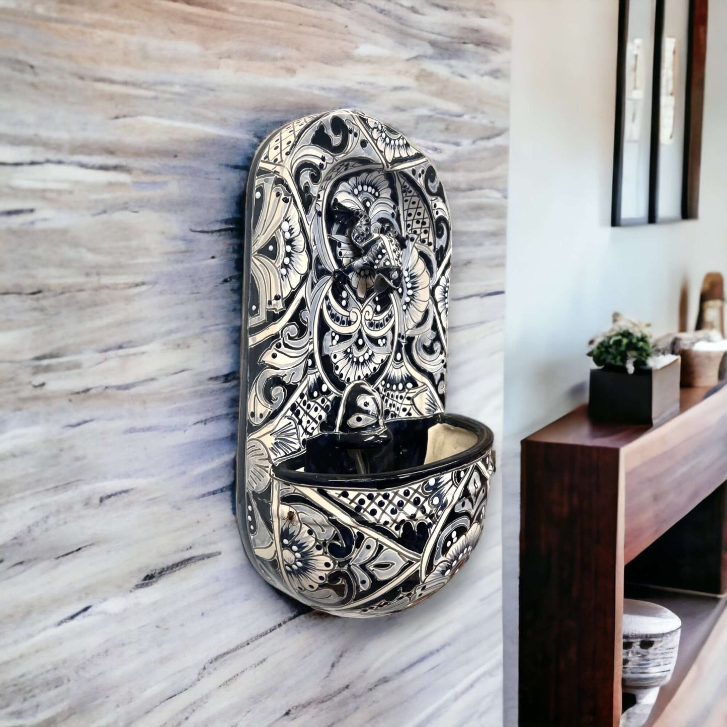 Talavera Wall Fountain | Handcrafted Mexican Ceramic Water Feature