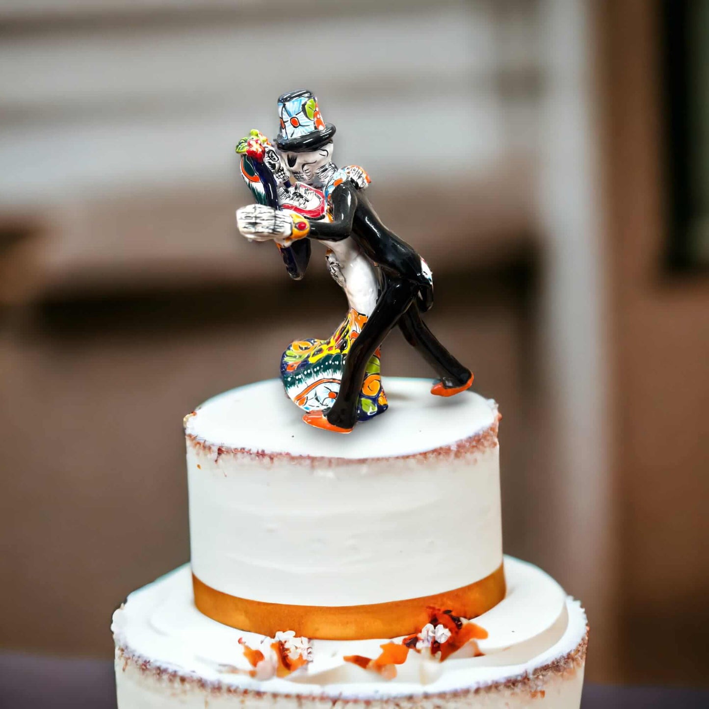 Handcrafted Talavera Cake Topper | Unique Hand-Painted Wedding Art