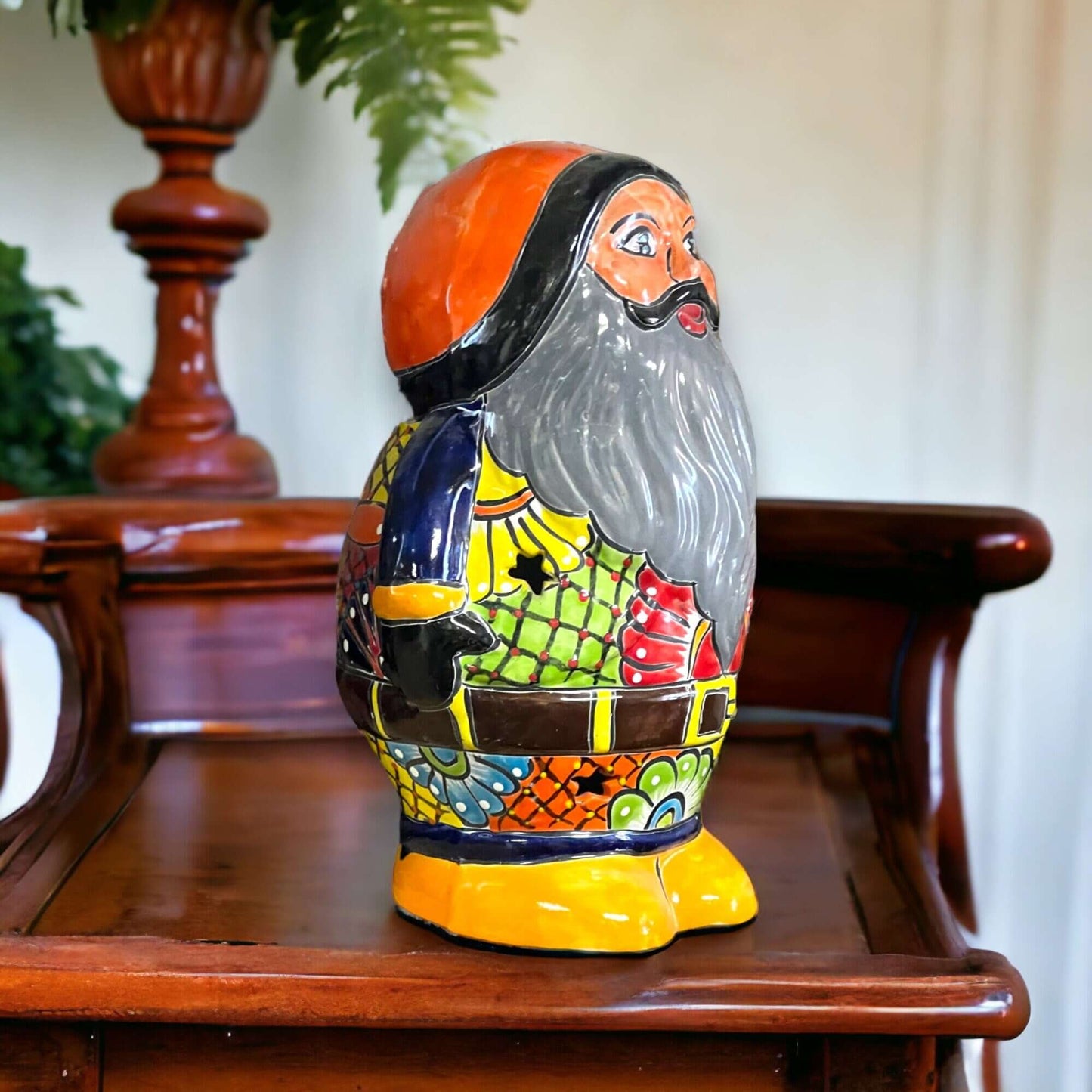 Talavera Santa Statue | Hand-Painted Holiday Decor