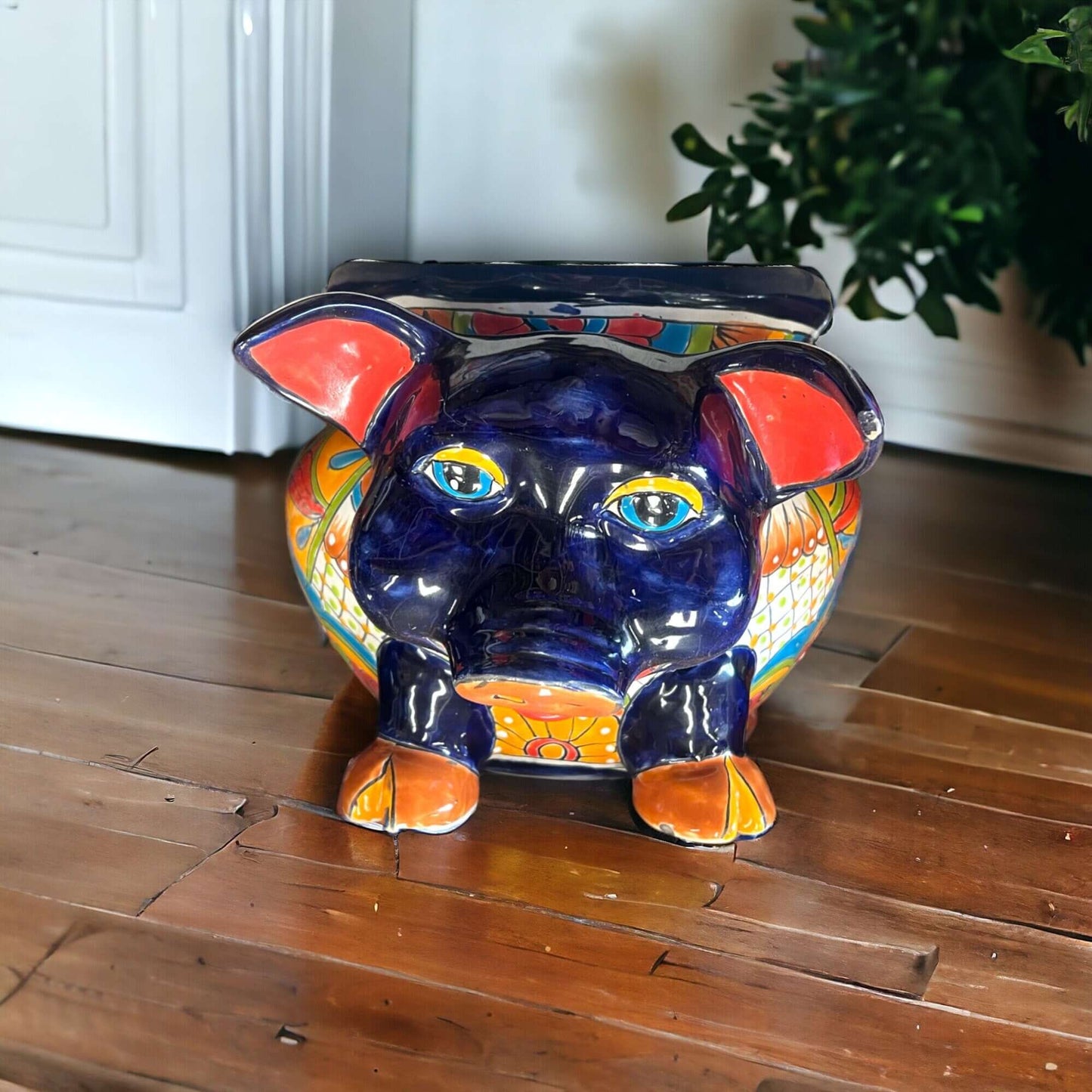 Talavera Pig Planter | Colorful Hand-Painted Mexican Animal Pot