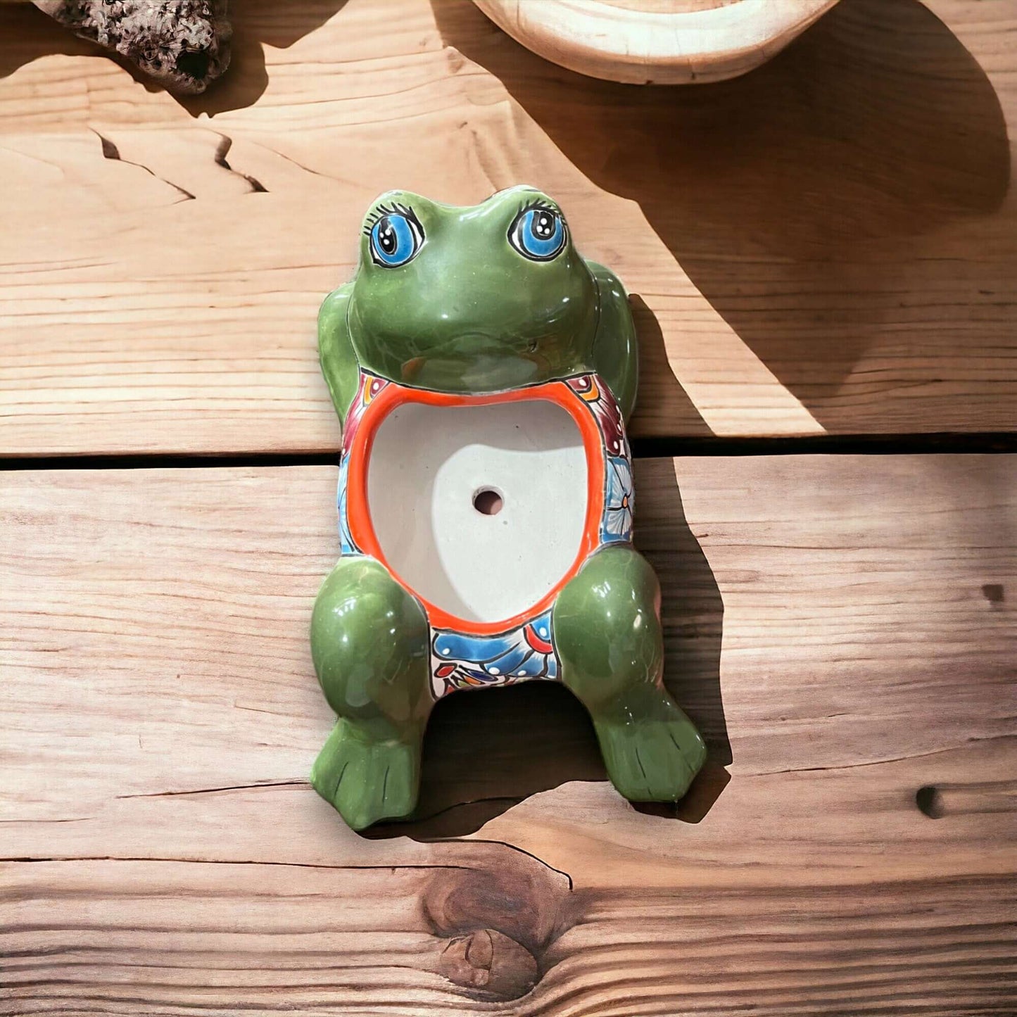 Talavera Frog Planter | Hand-Painted Mexican Ceramic Pot