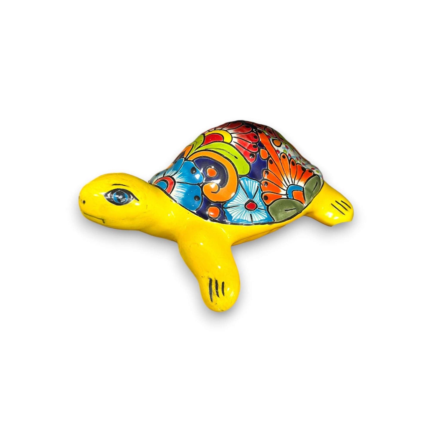 Talavera Sea Turtle Statue | Colorful Hand-Painted Mexican Decor