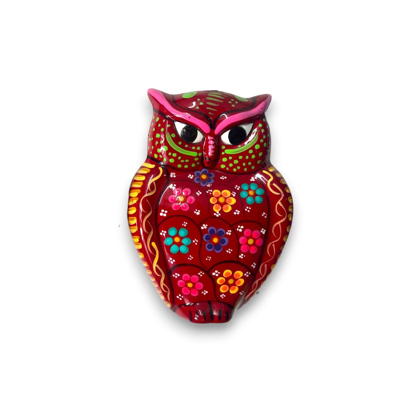 Guerrero Owl Wall Hanging | Colorful Mexican Ceramic Art Piece