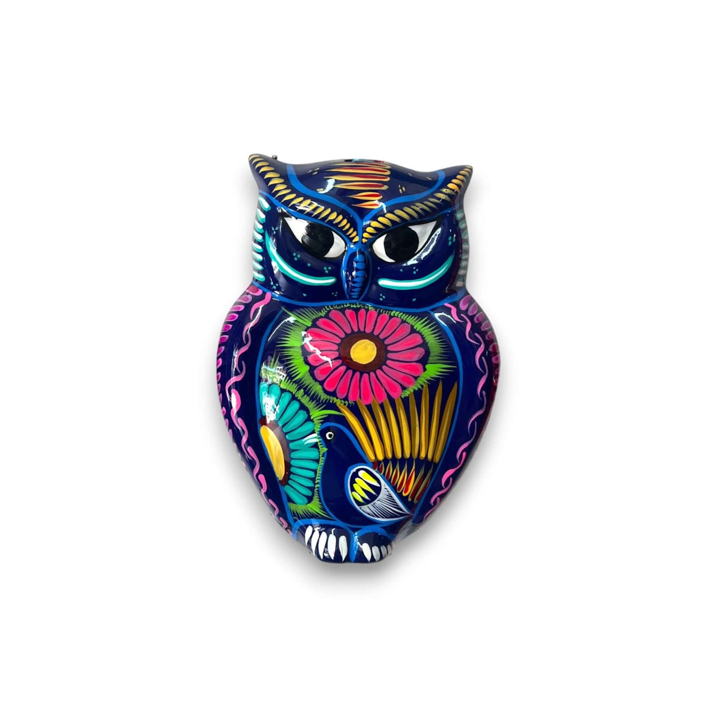 Guerrero Owl Wall Hanging | Colorful Mexican Ceramic Art Piece