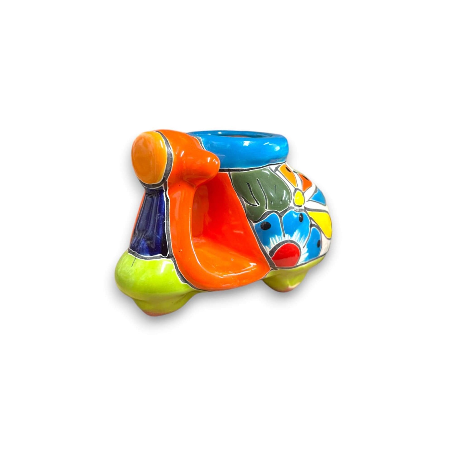 Colorful Talavera Scooter Planter | Mexican Art Decor
