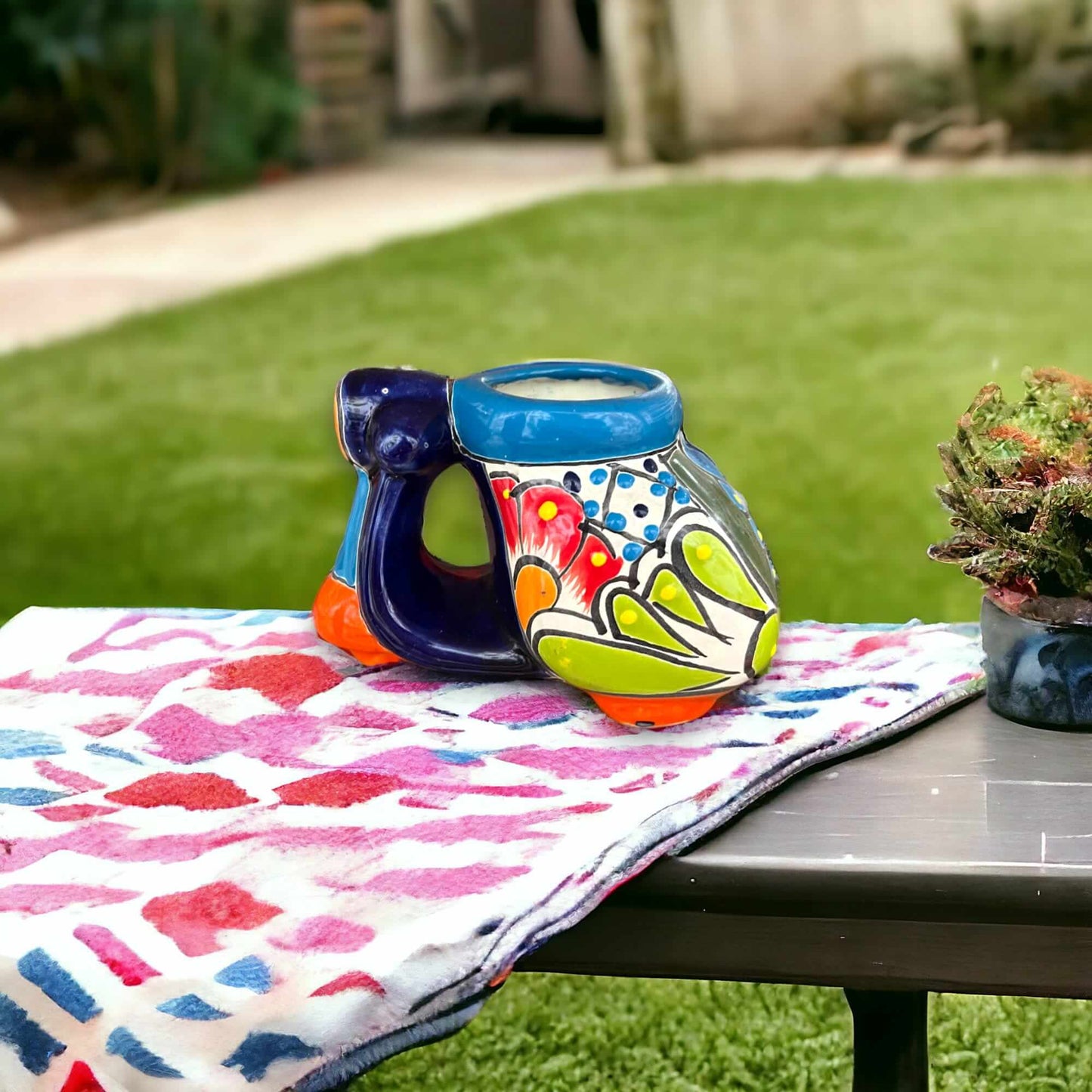 Colorful Talavera Scooter Planter | Mexican Art Decor