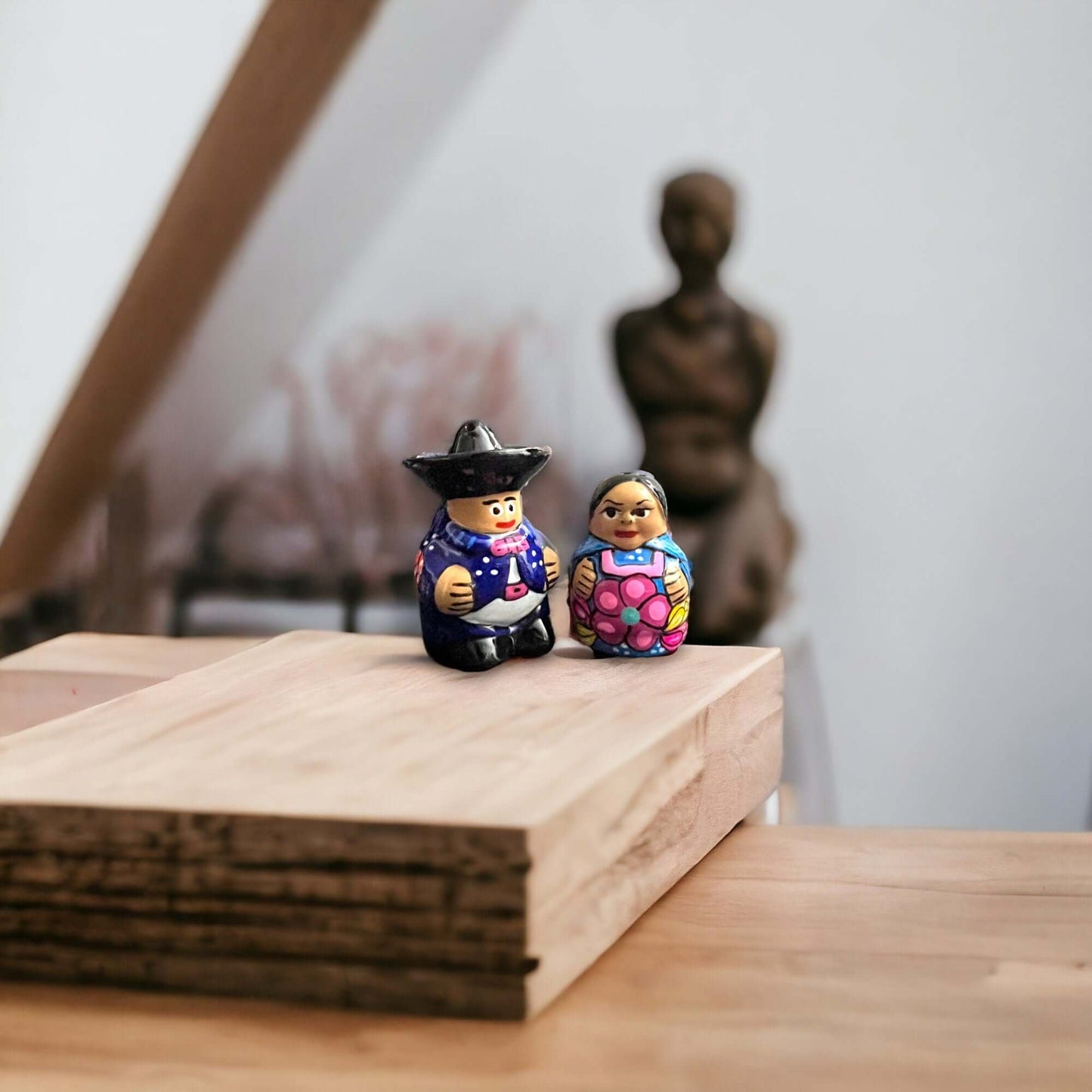 Set of 2 Guerrero Salt and Pepper Shakers | Hand-Painted Couple