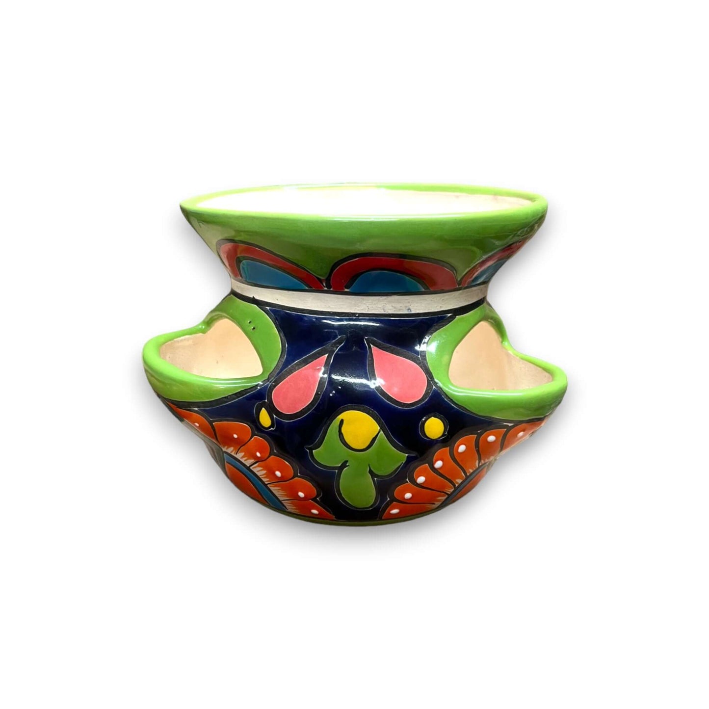Talavera Strawberry Planter | Hand-Painted Mexican Pot