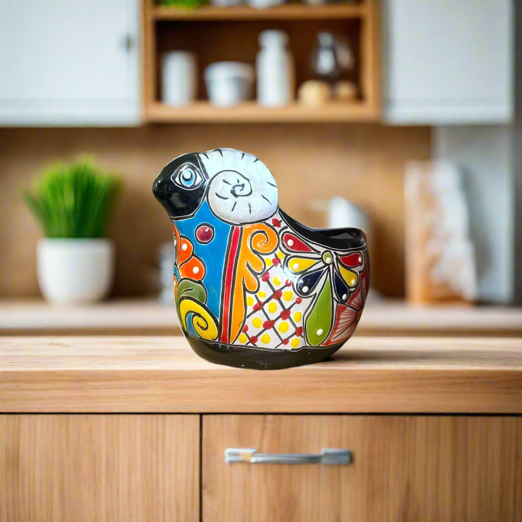 Talavera Ram Planter | Colorful Mexican Sheep Ceramic Pot