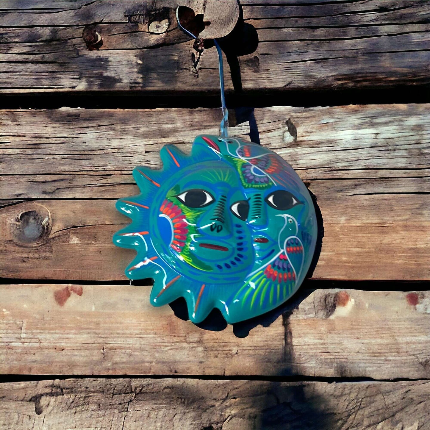 Hand-Painted Guerrero Sun Moon Eclipse Art | Mexican Artisan Craft