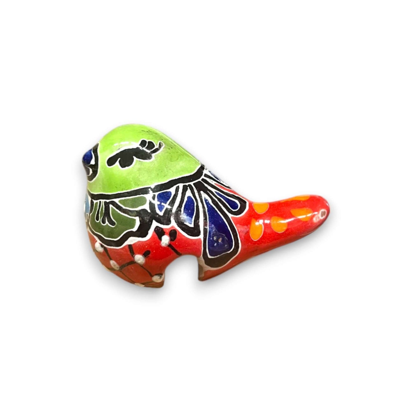 Talavera Pot Perching Bird | Handpainted Mexican Accent