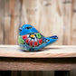 Talavera Pot Perching Bird | Handpainted Mexican Accent