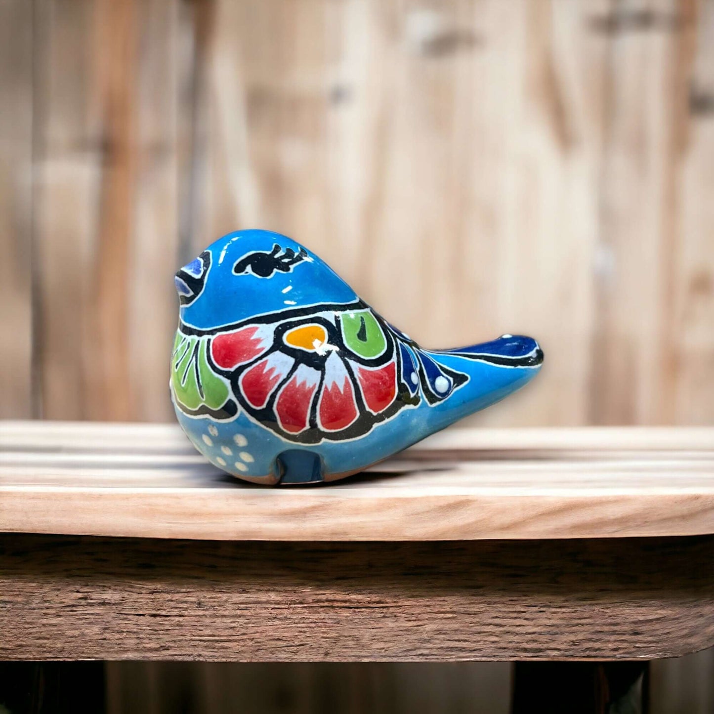 Talavera Pot Perching Bird | Handpainted Mexican Accent