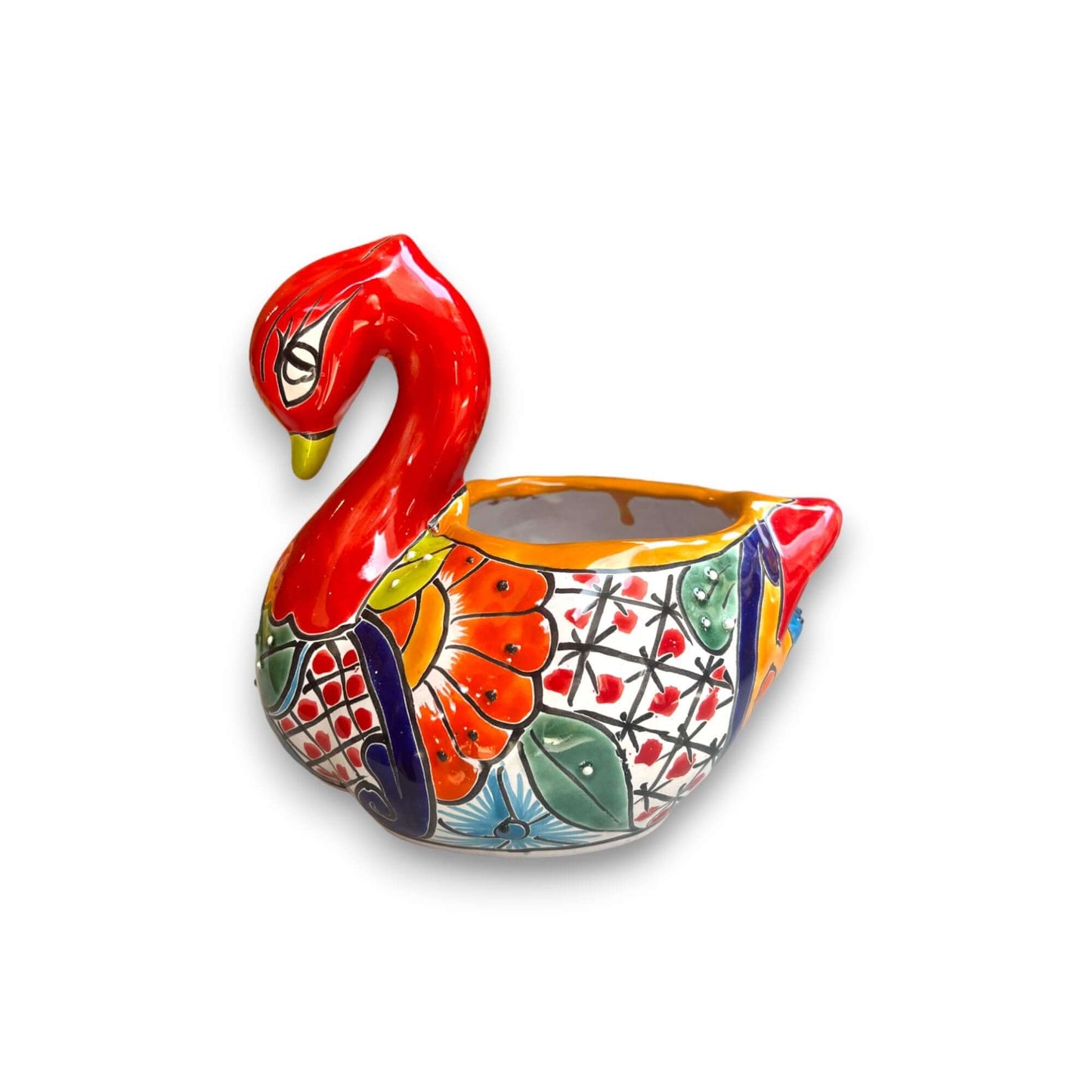 Talavera Swan Planter | Colorful Hand-Painted Mexican Pottery